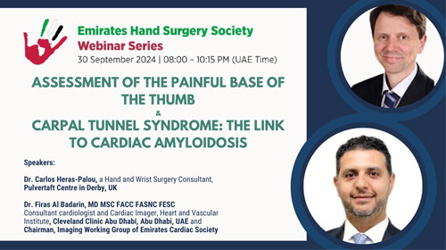 ASSESSMENT OF THE PAINFUL BASE OF THE THUMB<br />
&<br />
CARPAL TUNNEL SYNDROME: THE LINK<br />
TO CARDIAC AMYLOIDOSIS